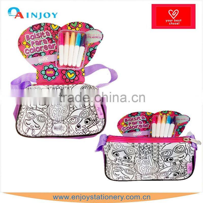 FASHION ME diy kids hang bag shopping bag with 4 color markers