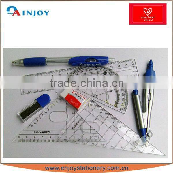 double-deck math set with compasses