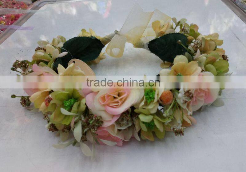 HL015 New artificial flower crown/tiara flower crown/wedding flower crown wreath headband flower
