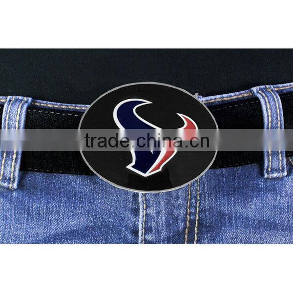 Lead & Nickel Free Houston "Texans" Logo Silver Tone Belt Buckle
