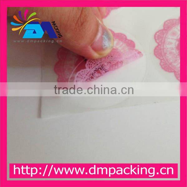 elliptical orange with black printing self-adhesive sticker for glass