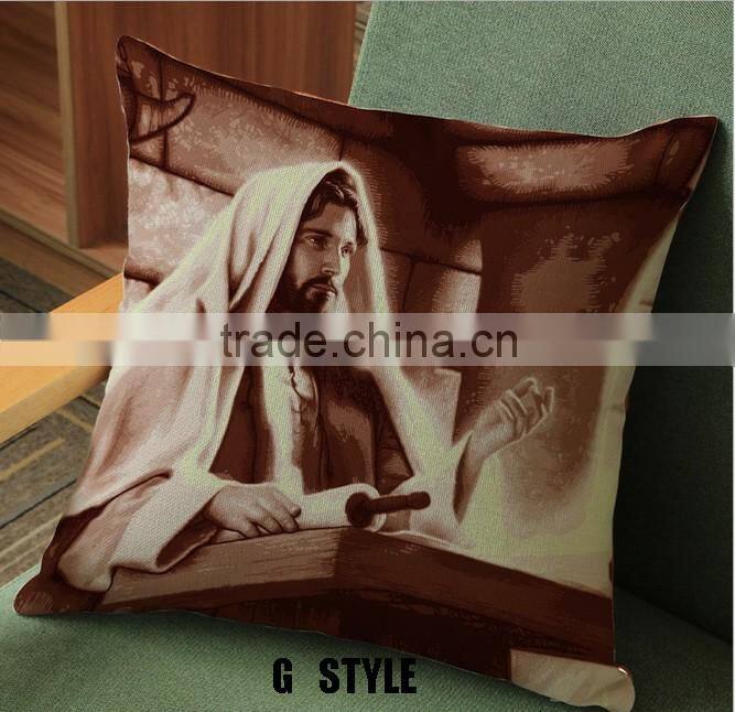 The classic scene of Jesus printed Christian bible throw emoji massage euro pillowcase decor home church religious gifts