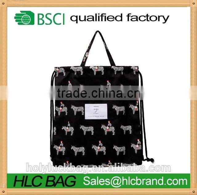 New Fashion cotton drawstring backpack bag with handle