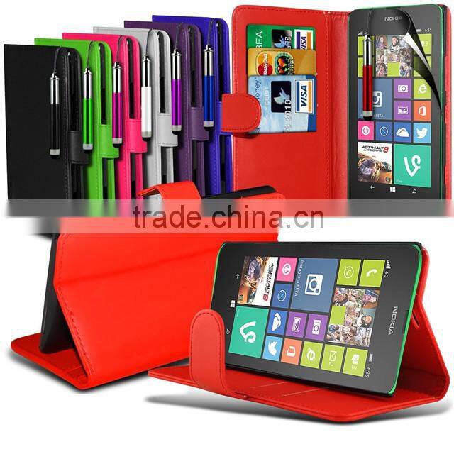 Wallet Stand Leather Case Cover For Nokia Lumia 630