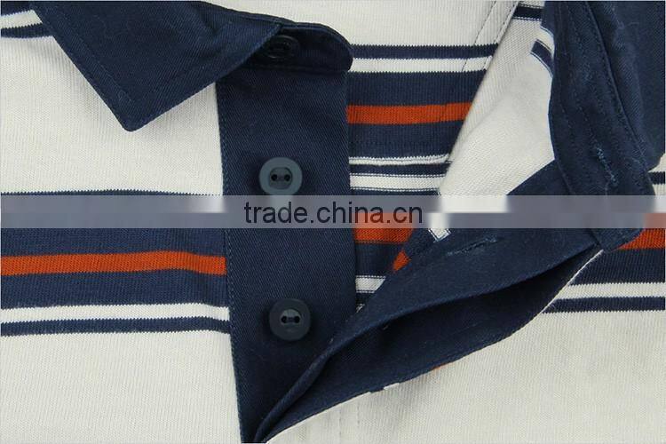 2016 OEM wholesale china men's fashion color stripe for softextile polo shirt
