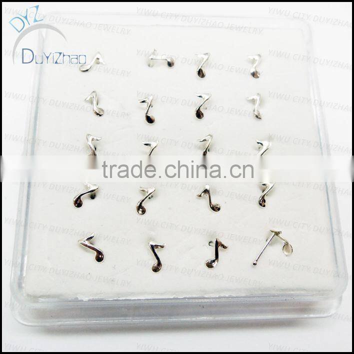 silver unique nose piercing jewelry