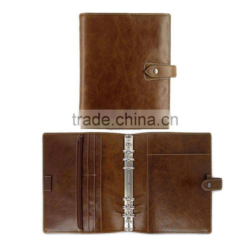 Custom Logo A5 Leather notebook cover with ring binder