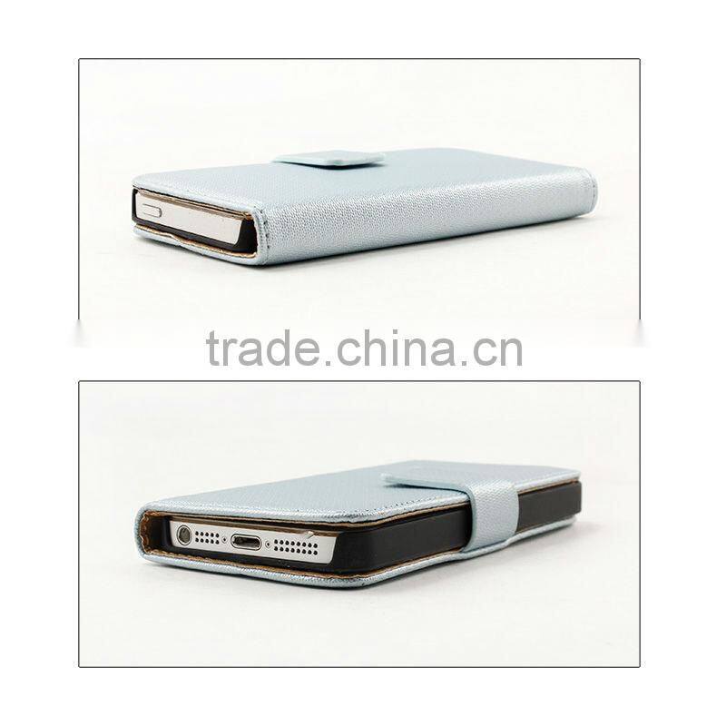 Book Style PU Leather Flip Case for iPhone 5