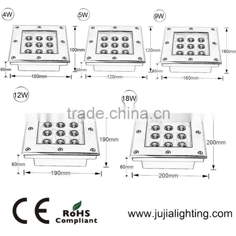 85-265v 4W square led underground inground lighting outdoor