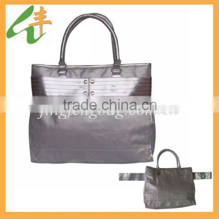 2014 popular fashion silvery ladies leather handbag.