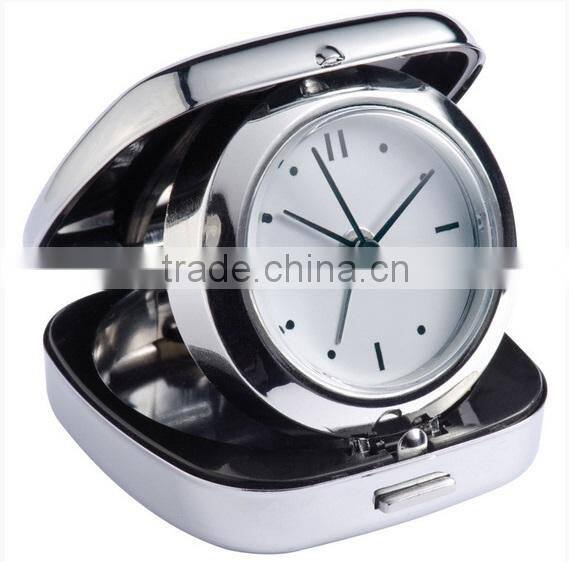 Metal Fold-able Case Travel Alarm Clock