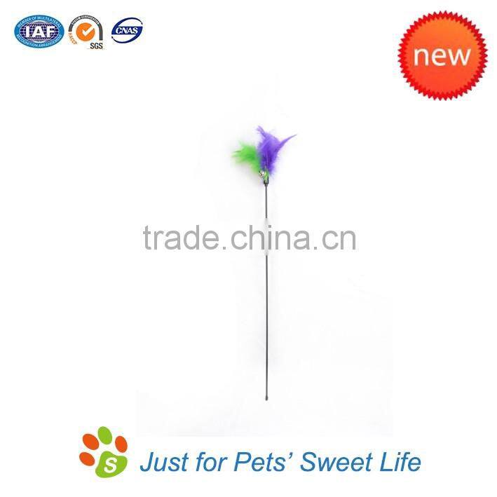Hot Selling Interactive Colorful Feather Teaser Cat Toy Free Shipping