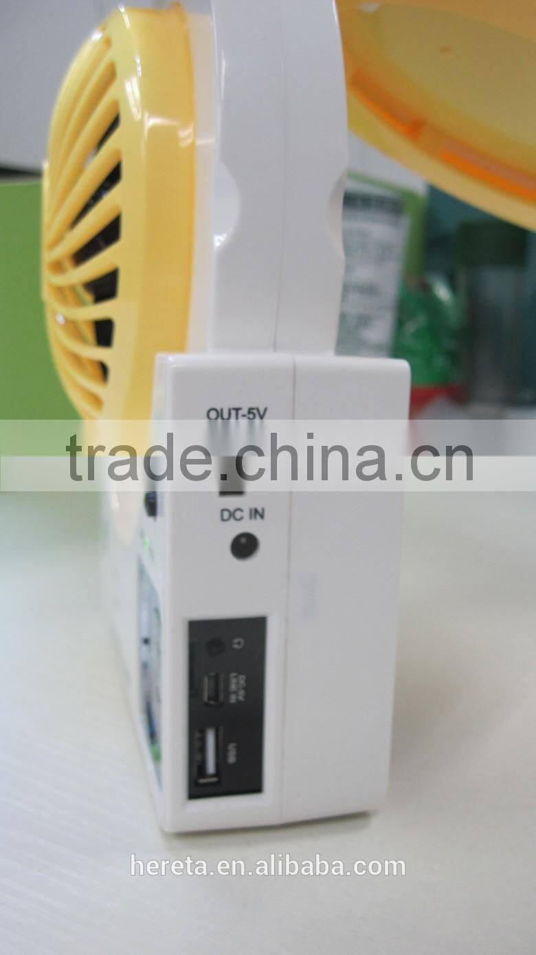 Shenzhen factory direct sale multifunction solar power bank with radio and fan