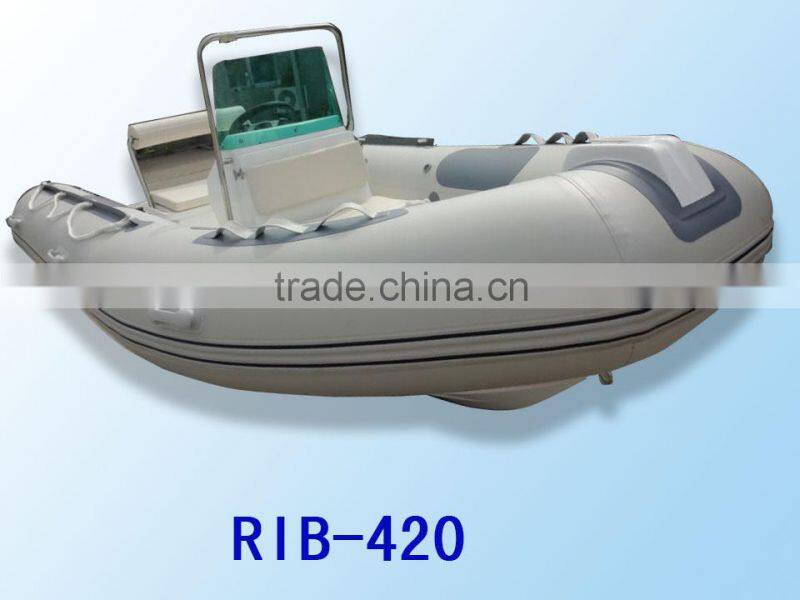 RIB420 boat with CE inflatable boat with rigid floor
