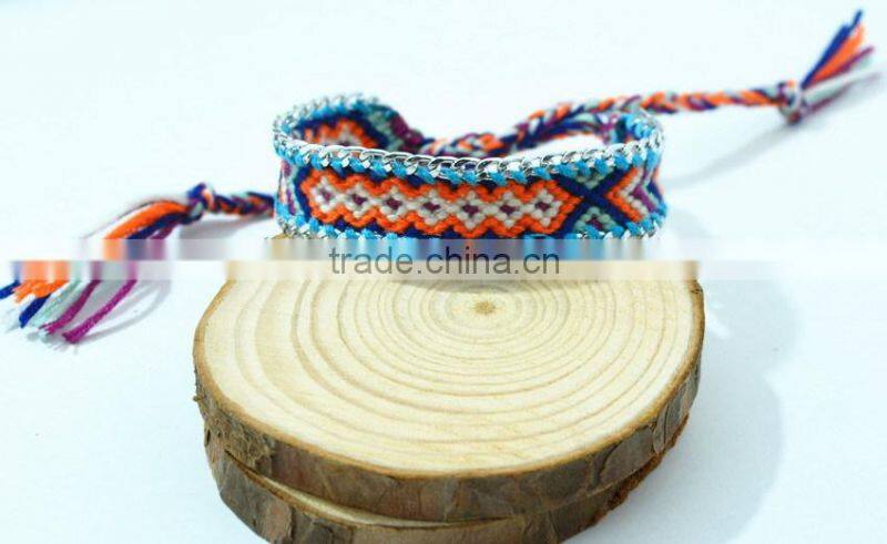 Handmade Multi-Colour DIY Geneva knotted cotton watch band Braided Chram watch strap