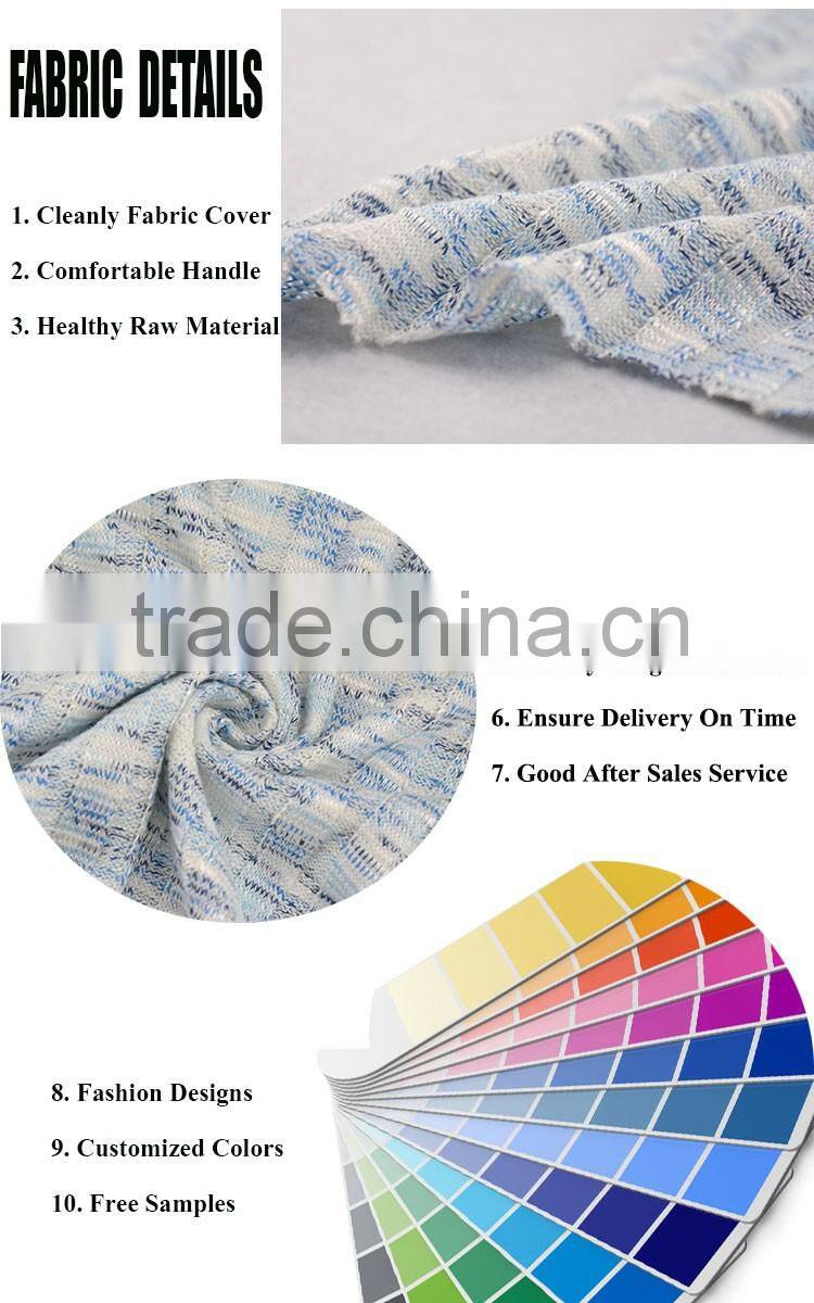 new model girl dress stripe sock rayon spandex rib fabric dyed polyester yarn