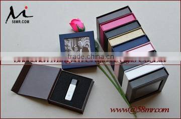 Wholesale Fabric Linen USB Drive Gift Boxes Wedding Package USB Box