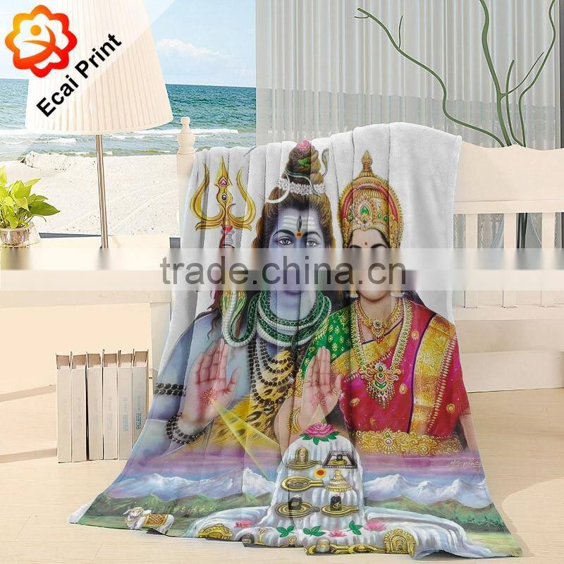 2016 fashion customize heat transfer printed flannel blanket
