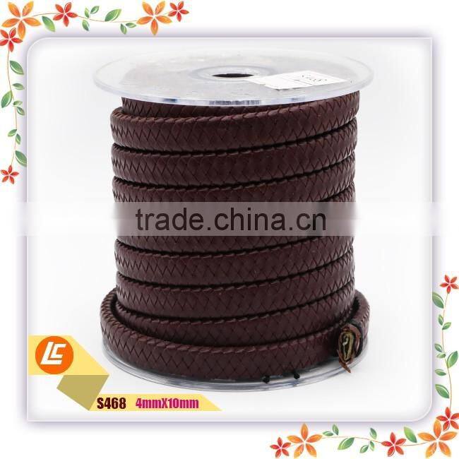 Brown wide jewelry cord findings, genuine brand leather string
