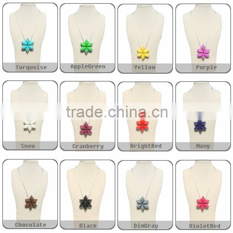 Hot Selling Hot Pink Silicon Beads Necklace Jewellery Sets