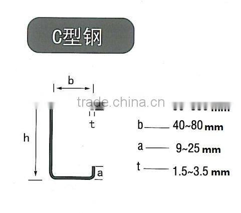 GB Standard C Shape / Channel / Type / Profile Steel Purlin