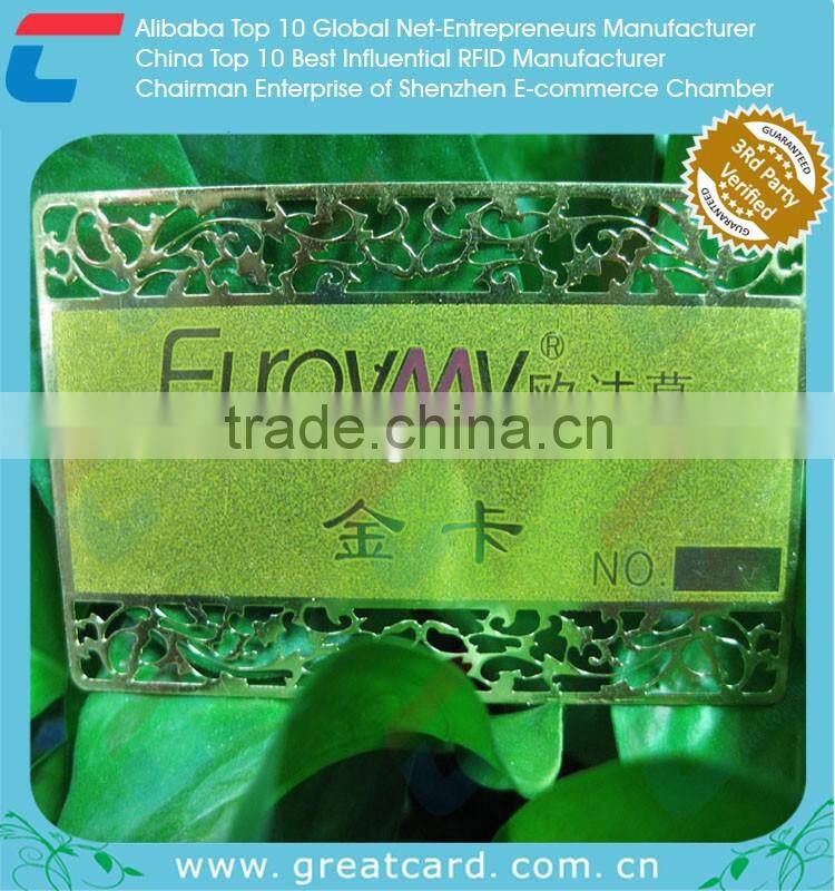 Matt Metal Business Card with Embossed Words metal labels