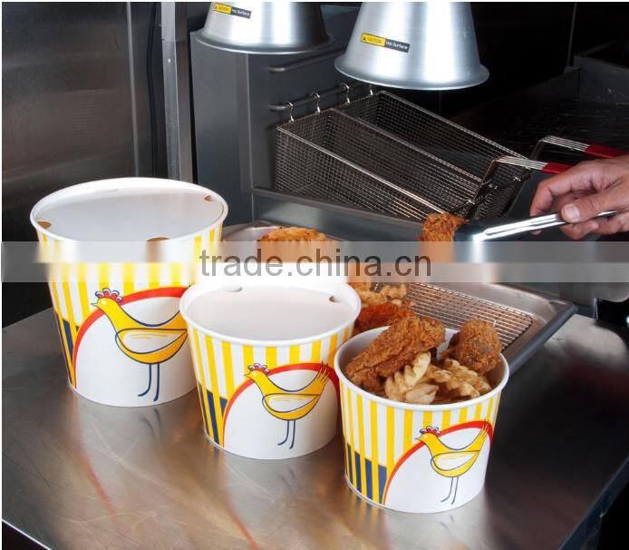 Disposable paper chicken bucket food container