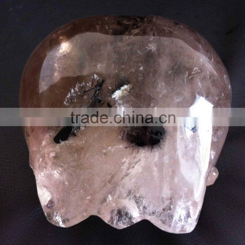 Smoky Quartz Customized 2/3 Skull with No Jaw