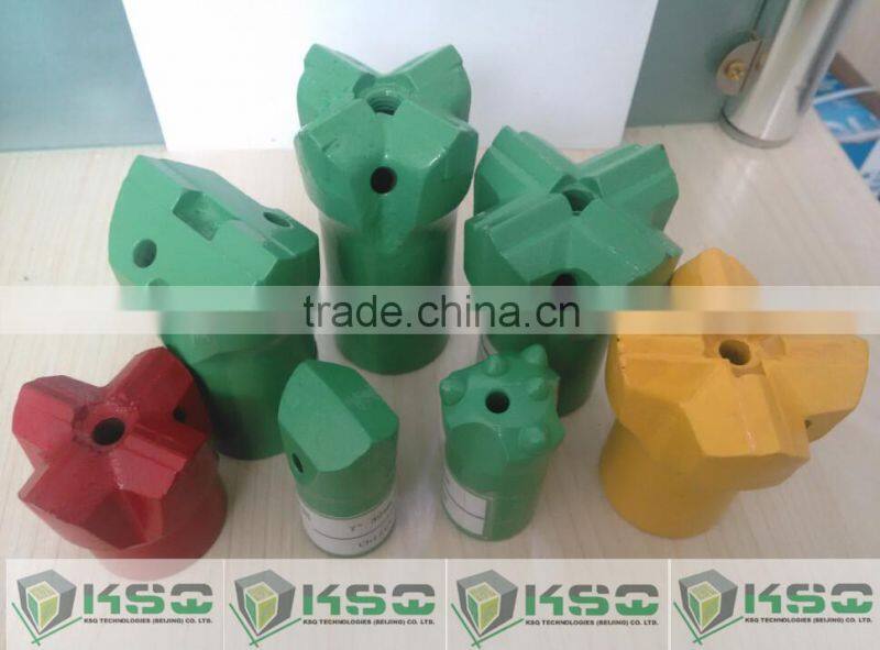 Mining Drill Spare Parts H25, R25, R28, R32 Chisel Bit / Steel Cross Type Bit