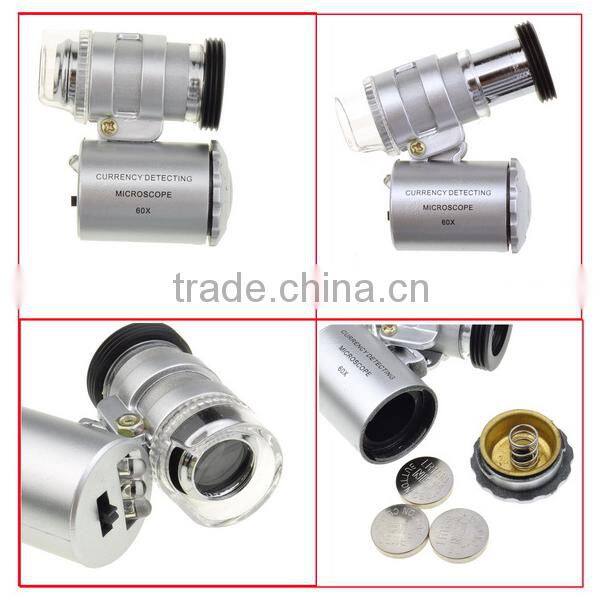 2015 Hot selling product 60x microscope lens with LED light for smartphone