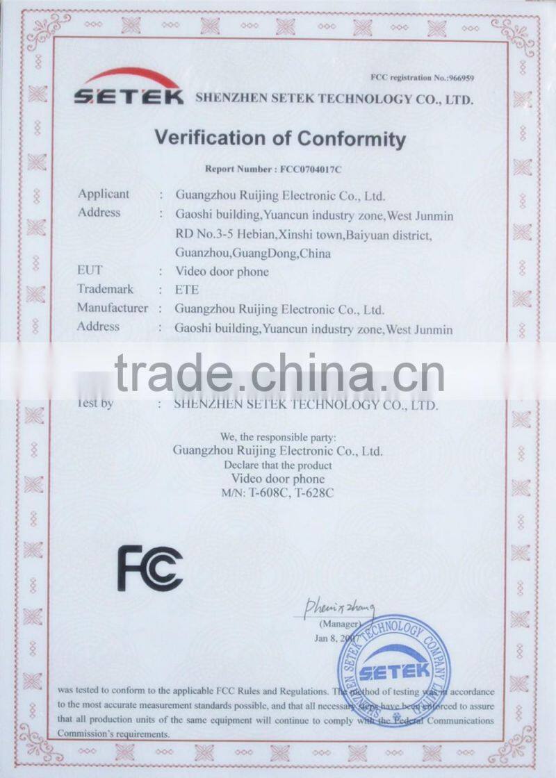 10 inch touch button door bell / door phone 10"tft-lcd 4-wire 7 inch color video door phone