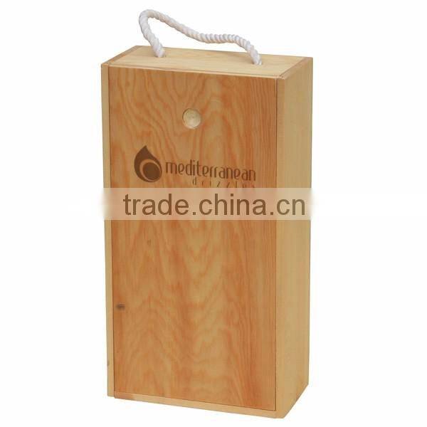 Trade assurance Custom inexpensive single bottle Wooden Wine Box With handle