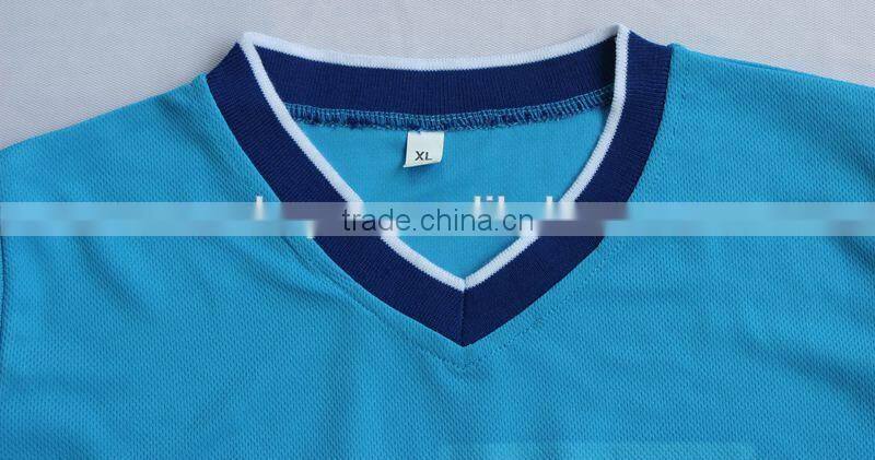 OEM 100% Polyester t shirt V neck ,heat transfer printing t shirt