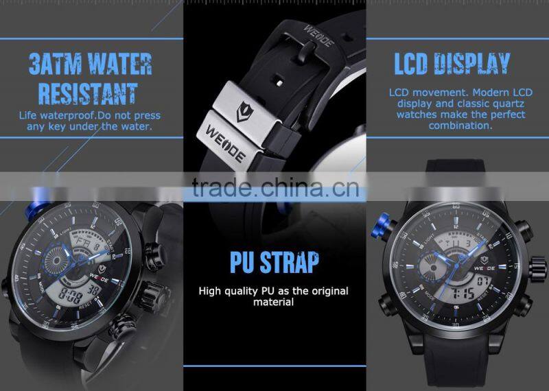 WEIDE Sport Band Watch Wrist Watch Collection PU Wholesale Price Men Watch Alibaba Express