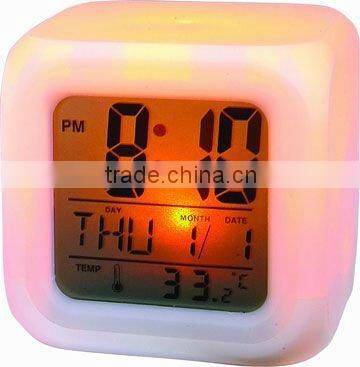 new design color change sound sensor clock