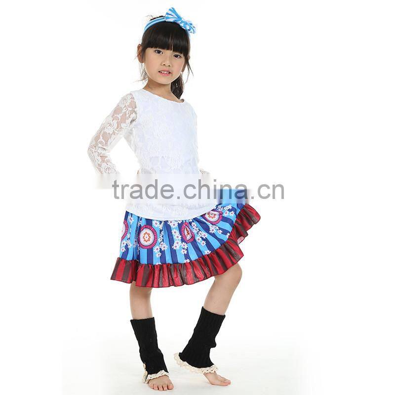 2016 kaiya summer kids girls zebra half sleeve t-shirt and pant sets