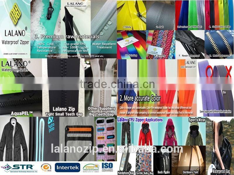 #3 coil zipper water repellent for garments in appareal