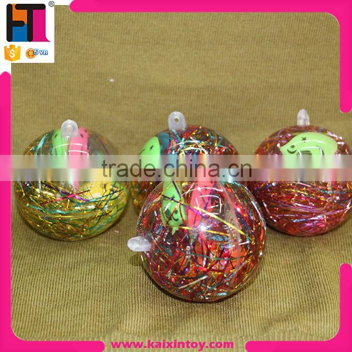 6.5cm custom printed rubber boucing ball with led flashing light