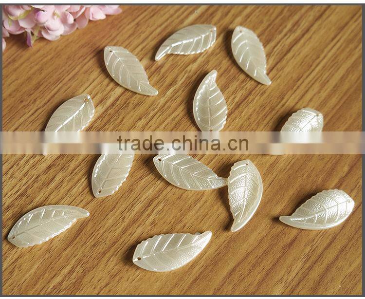 star light new arrival big size leaf shaped loose Pearls For DIY use Plastic pearl sew on beads accessory factory