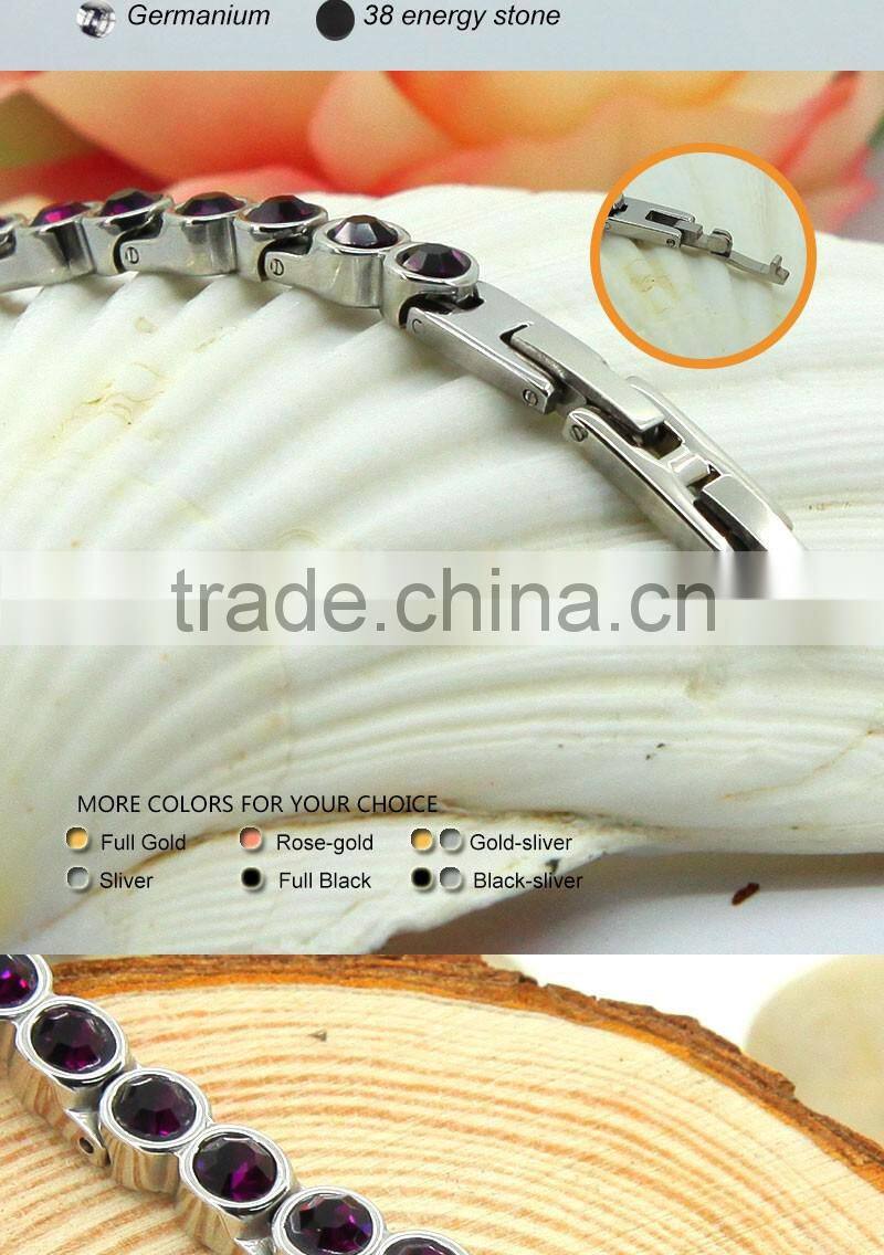 Women jewelry with silver magnetic white zircon bracelet