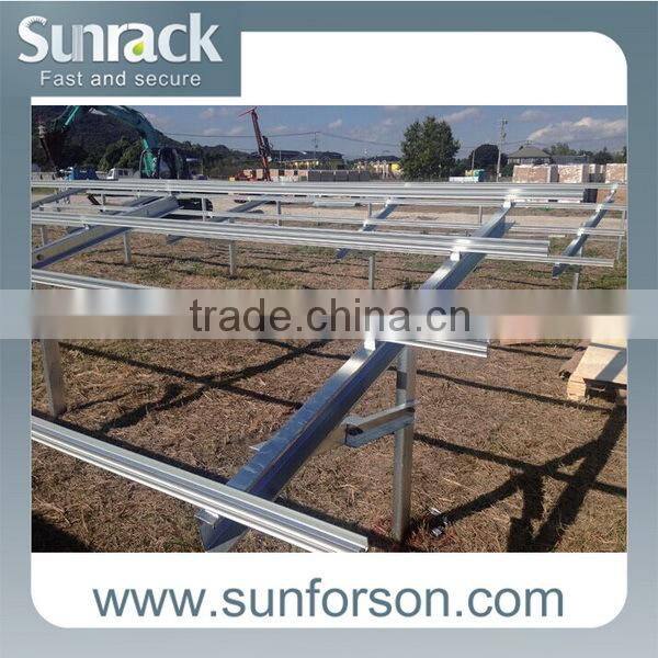 Ground pile solar panel support systems