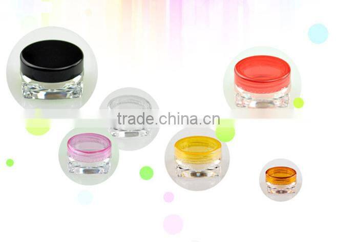 3g Clear Plastic jar container with plastic lid cap