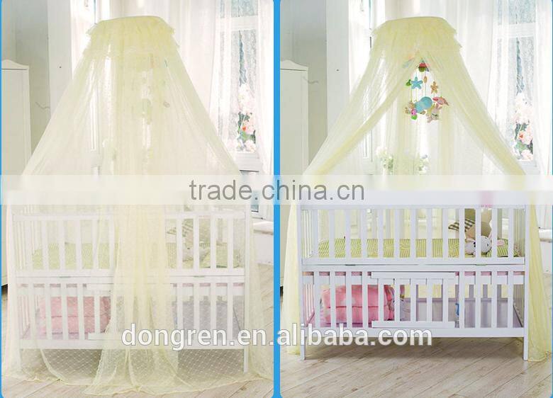 Baby mosquito net with romantic lace yellow mosquito net