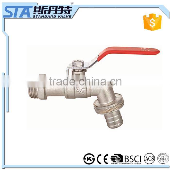 ART.2001 Forge Nickel Plated Brass Water Bibcock Valve With Hose Connector Garden Outdoor Bibcock Basin Tap Toilet Water Bibcock