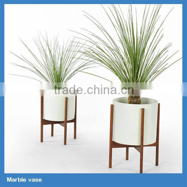 small cheap handmade white marble plant/flower vases for livingroom