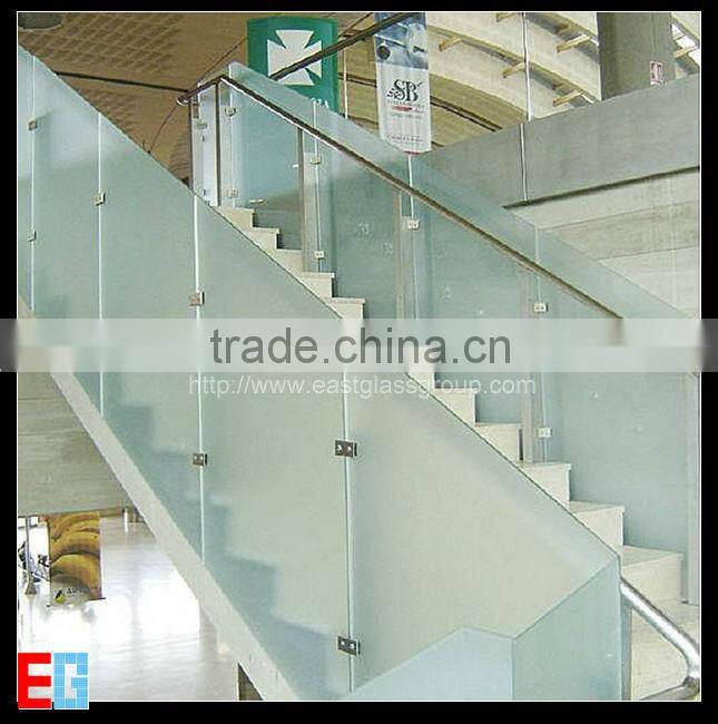 3-12mm acid etched glass for office enclosures