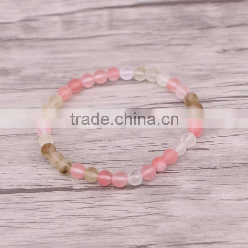 Natural Watermelon rind Striped Agate Stones Bracelets