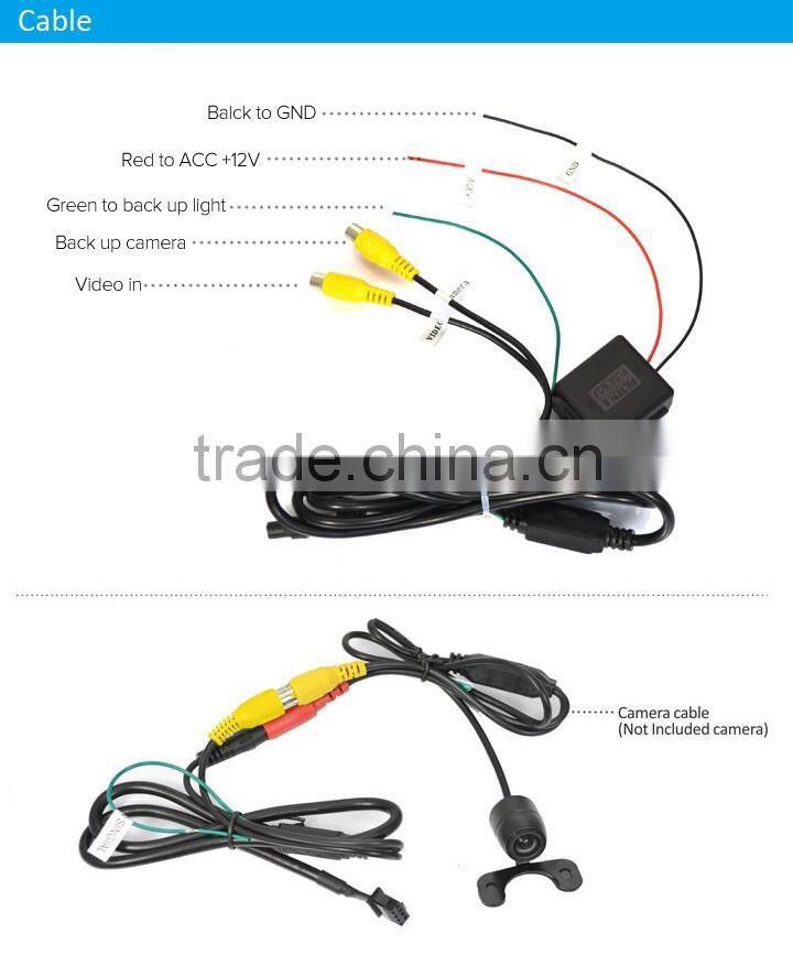 4.3 inch car rearview mirror auto-dimming monitor rear mirror with camera parking sensor