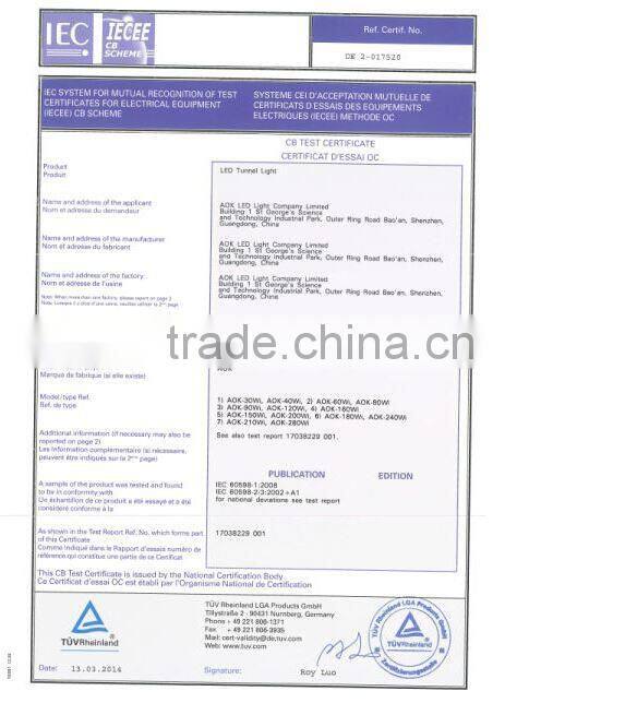 CB UL TUV GS Approval LED Low Bay Light With 5 Years Warranty