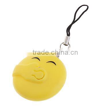 Smiley Shape Plastic Mini LED Keychain Flashlight
